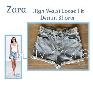 ZARA High Waist Denim Shorts